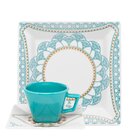 Kit Café Jogo Lanche Quartier Domo Oxford® Porcelana 8 Peças