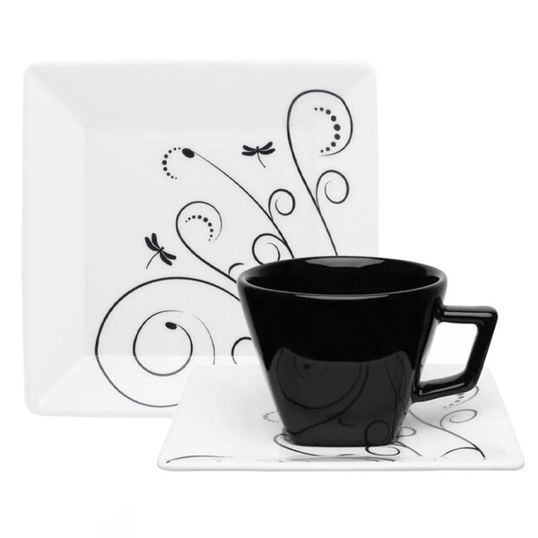 Kit Café Jogo Lanche Quartier Freedom Oxford® Porcelana 8 Peç