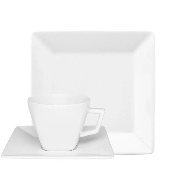 Kit Café Jogo Lanche Quartier White Oxford® Porcelana 8 Peças