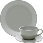 Kit Café Jogo Lanche Unni Grey Oxford® Cerâmica 16 Peças