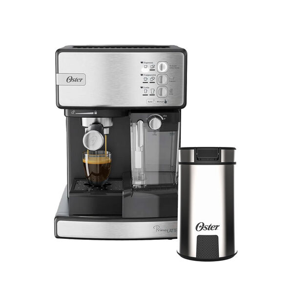 Kit Cafeteira Nova Primalatte Inox E Moedor De Café Oster - 220v ...