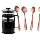 Kit Cafeteira Prensa Francesa Cremeira 600ml De Vidro E Plást