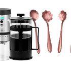 Kit Cafeteira Prensa Francesa De Vidro E Plástico 600ml Jogo