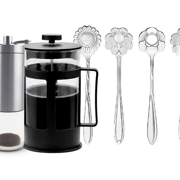 Kit Cafeteira Prensa Francesa De Vidro E Plástico 600ml Jogo