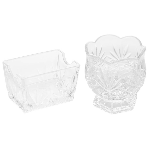 Kit Cafezinho Porta Colher E Porta Sachê De Cristal Lyor