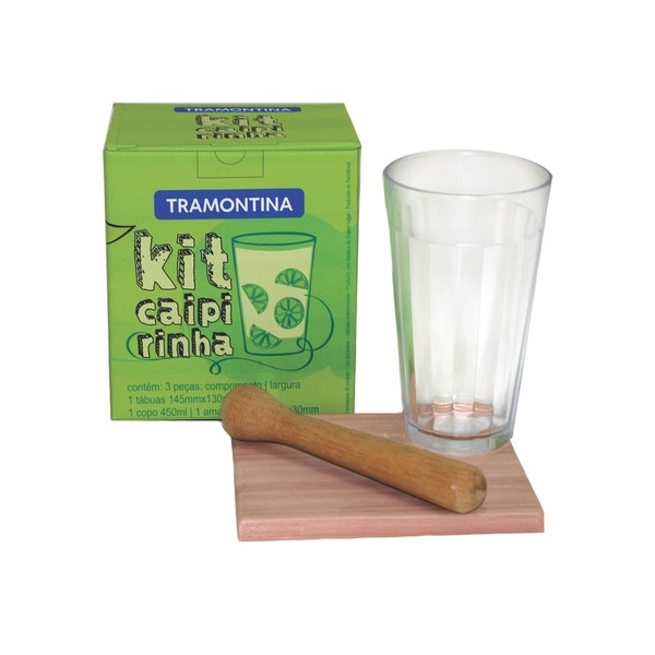 Kit Caipirinha 3 Peças Madeira Mogno Africano Tramontina