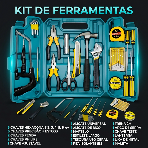 Kit Caixa 27 Ferramentas Gold Sand Profissional C/ Maleta | Leroy