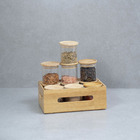Kit Caixa De Bambu Vazada E 10 Potes De Vidro 200ml – Oikos U