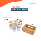 Kit Caixa De Bambu Vazada E 10 Potes De Vidro 200ml – Oikos U