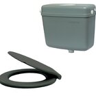 Kit Caixa Descarga E Assento Cinza Escuro Alumasa