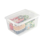 Kit Caixa Organizadora Plástico Cristal e Branco Bel 4L 15,3x32,5x23,5cm Ordene