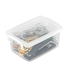 Kit Caixa Organizadora Plástico Cristal e Branco Bel 4L 15,3x32,5x23,5cm Ordene