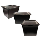 Kit Caixa Organizadora Plástico Preto 28L 41,9x32,3x26,8cm São Bernardo
