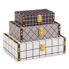 Kit Caixa Xadrez Colorida 3 Pçs - Mart