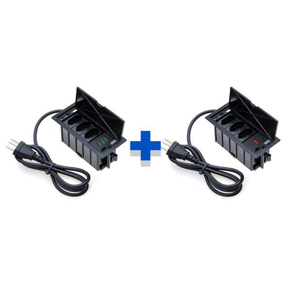 Kit Caixas De Tomadas 4 Blocos Basculante 3tom 20a 2usb 3usb