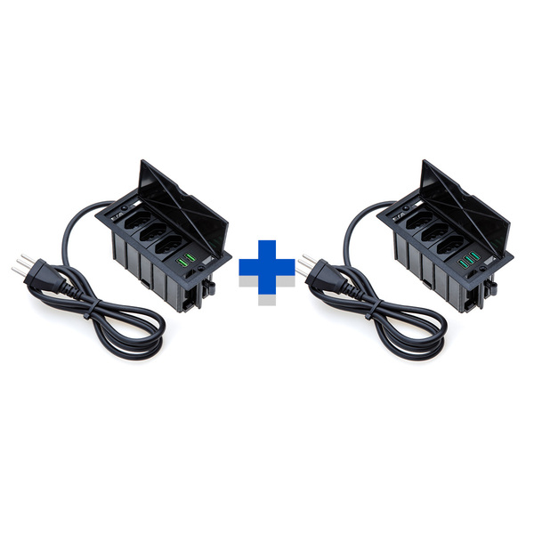 Kit Caixas De Tomadas 4 Blocos Basculante 3tom 20a 2usb 3usb