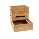 Kit Caixas Organizadoras Bambu Empilháveis Vazada 3 Pç-oikos