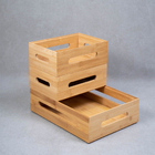 Kit Caixas Organizadoras Bambu Empilháveis Vazada 3 Pç-oikos