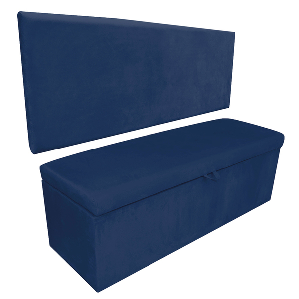Kit Calcadeira E Painel Clean 100 Cm Suede Azul Marinho