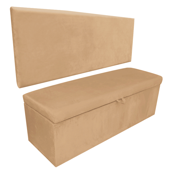 Kit Calçadeira E Painel Clean 160 Cm Suede D'rossi - Caramelo