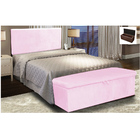 Kit Calcadeira E Painel Clean 160 Cm Suede Rosa Bebê