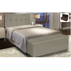 Kit Calçadeira E Painel Nina 100 Cm Suede D'rossi - Marrom Ra