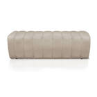 Kit Calçadeira E Painel Olivia Casal 140 Cm Veludo Bege  - D'