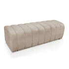 Kit Calçadeira E Painel Olivia Casal 140 Cm Veludo Bege  - D'