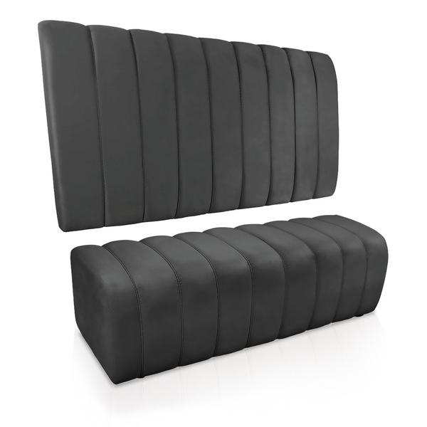 Kit Calçadeira E Painel Olivia Casal 140 Cm Veludo Grafite  -