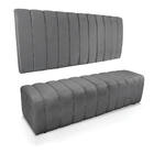 Kit Calçadeira E Painel Olivia King 195 Cm Veludo Grafite Tra