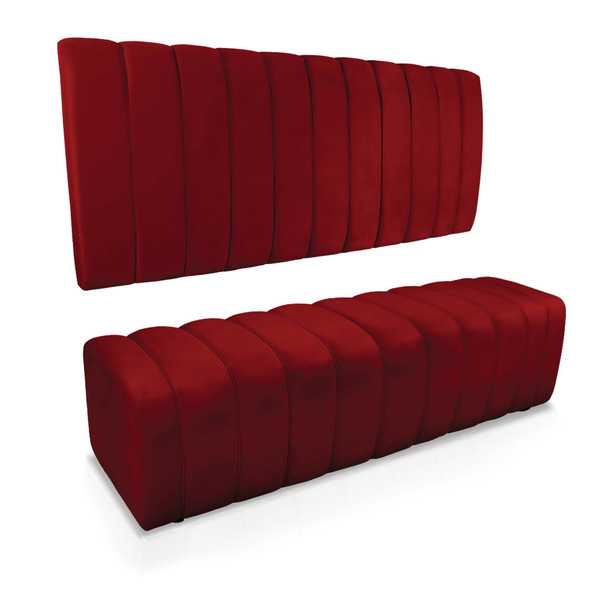 Kit Calçadeira E Painel Olivia King 195 Cm Veludo Vermelho -