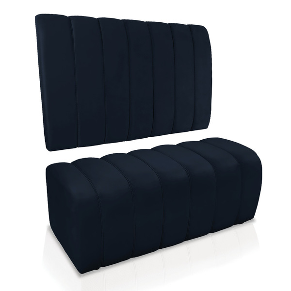 Kit Calçadeira E Painel Olivia Solteiro 90 Cm Azul Marinho -