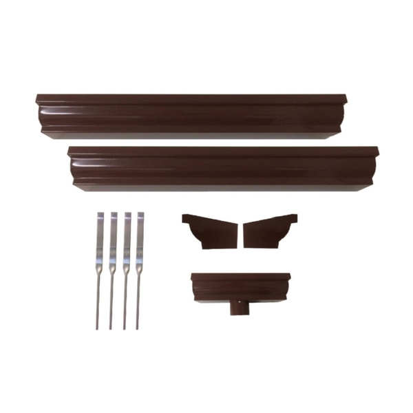 Kit Calha Chuva Marrom 4m Corte 30 Saida 75mm Cadimetal