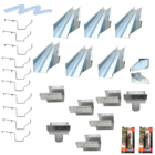 Kit Calha Telhado Beiral 12m Galvanizada Suporte Prolongado B