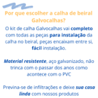 Kit Calha Telhado Beiral 3 M Calha Galvanizada Bocal Redondo