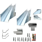 Kit Calha Telhado Beiral 3 M Galvanizada Bocal Retangular