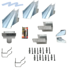 Kit Calha Telhado Beiral 5m Calha Galvanizada Bocal Redondo