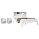 Kit Cama De Casal Com Baú E Mesas De Cama De New Branco