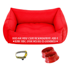Kit Cama Pet Cachorro Gato Filhote Deus Deu Cachorros Vermelho