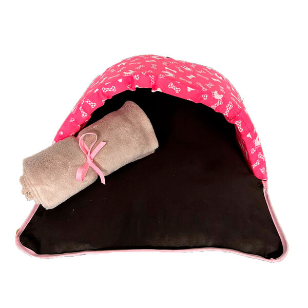 Kit Cama Pet Iglu 2 Em 1 Impermeável + Manta Microfibra