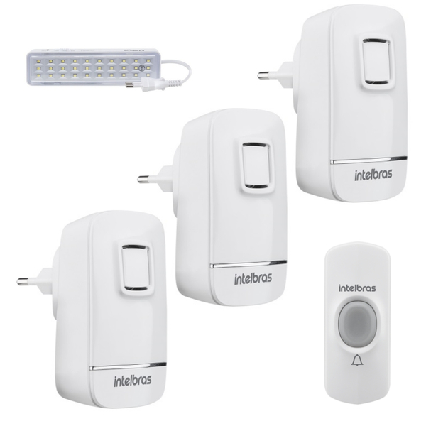 Kit Campainha Sem Fio Wifi Com 3 Modulos Interno Intelbras