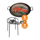 Kit Camping 8 - Fogareiro Fogão F2b10p Redondo 40cm Duplo De