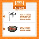 Kit Camping 8 - Fogareiro Fogão F2b10p Redondo 40cm Duplo De