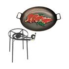 Kit Camping 8 - Fogareiro Fogão F2b10p Redondo 40cm Duplo De