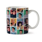 Kit Caneca E Mousepad Friends Desenho - Interior E Alça Branca