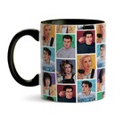 Kit Caneca E Mousepad Friends Desenho - Interior E Alça Preta