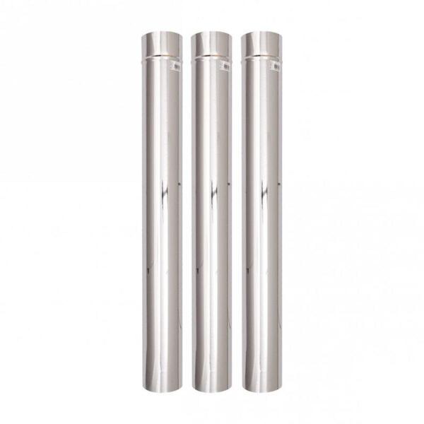 Kit Cano Chaminé Inox 3un 115mm + Te + Chapéu Fixo