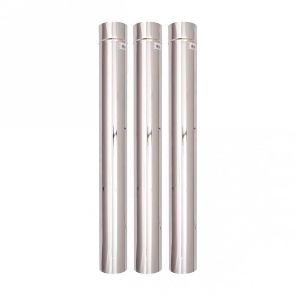 Kit Cano Chaminé Inox 3un 120mm + Curva + Chapéu Fixo + Te