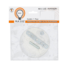 Kit Canopla de Ferro e Aço Branca e Cinza 11x15cm M.A Luz