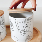 Kit Cantinho Do Café 3 Latas Porta Mantimento Hermético Com B